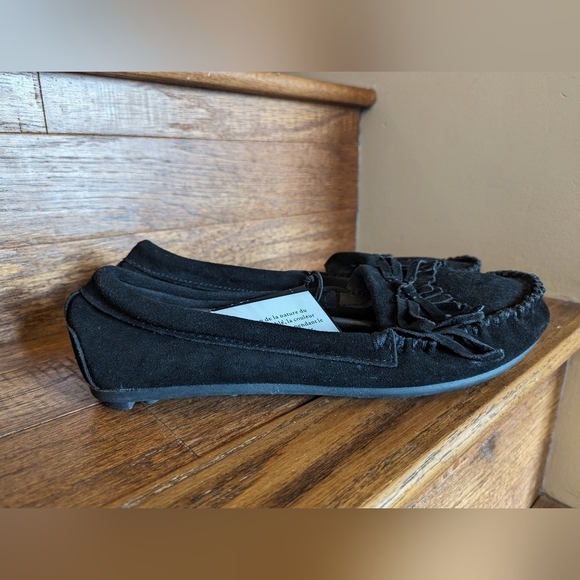 Ladies' Moccasin black suede  slip on Shoes Women's 11 new with tags - Picture 6 of 9